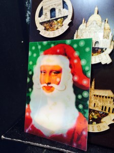 Bilde av Mona Lisa forkledt om julenisse